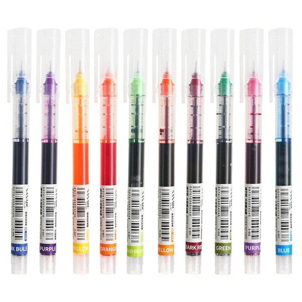 High Quality Needle Type Gel Pens, Straight Liquid Ballpoint Pen for School & Office, Kawaii Stationery Writing Tool