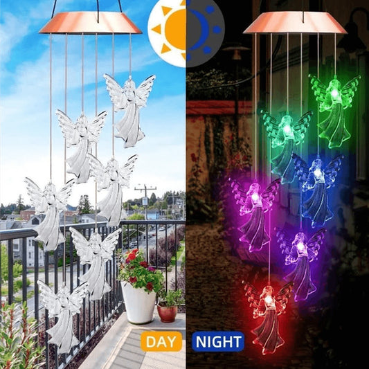 Guardian Angel Wind Chime Solar Light