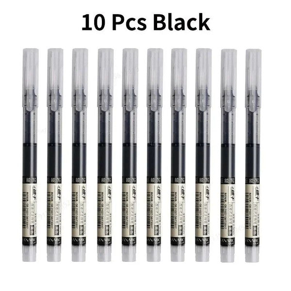 High Quality Needle Type Gel Pens, Straight Liquid Ballpoint Pen for School & Office, Kawaii Stationery Writing Tool