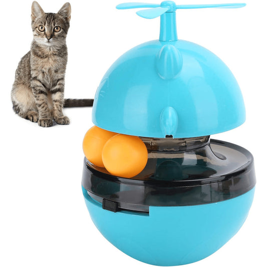 Cat Toy Automatic Interactive Cat Laser Toy with USB Rechargeable Ball Feather, Indoor Exercise Chasing Toy