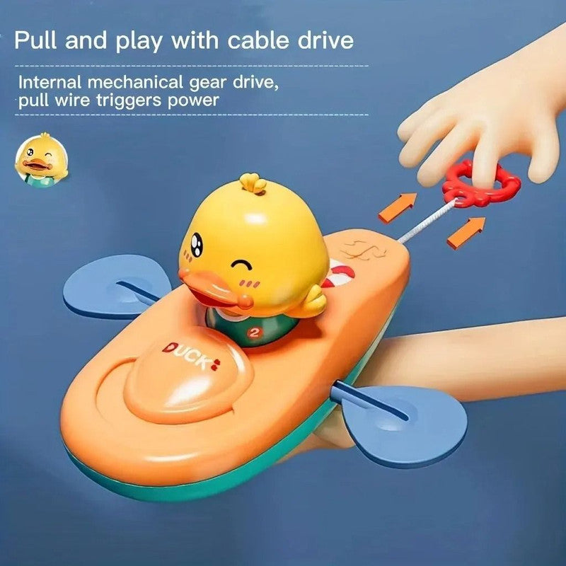 Duck Kayak Toy for Kids, Cute Little Yellow Duck Pool & Bathroom Toy