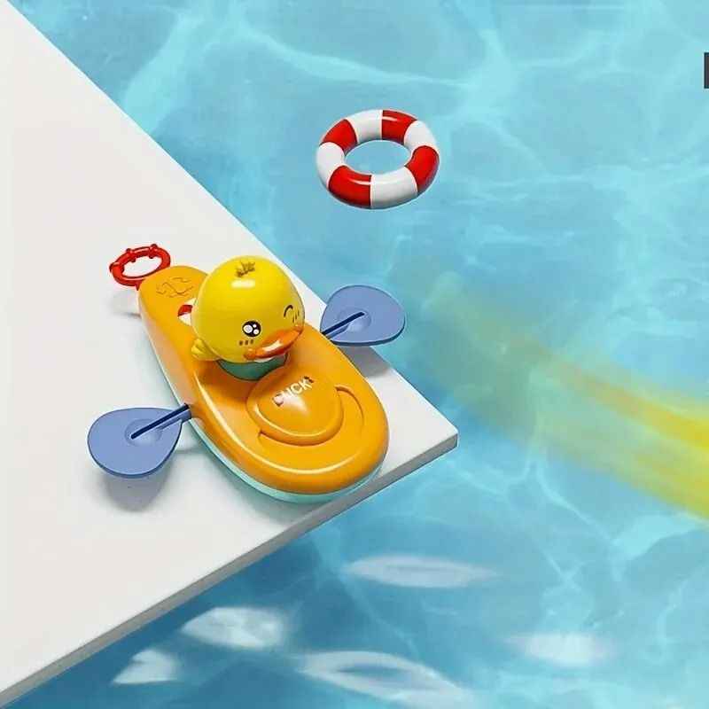 Duck Kayak Toy for Kids, Cute Little Yellow Duck Pool & Bathroom Toy