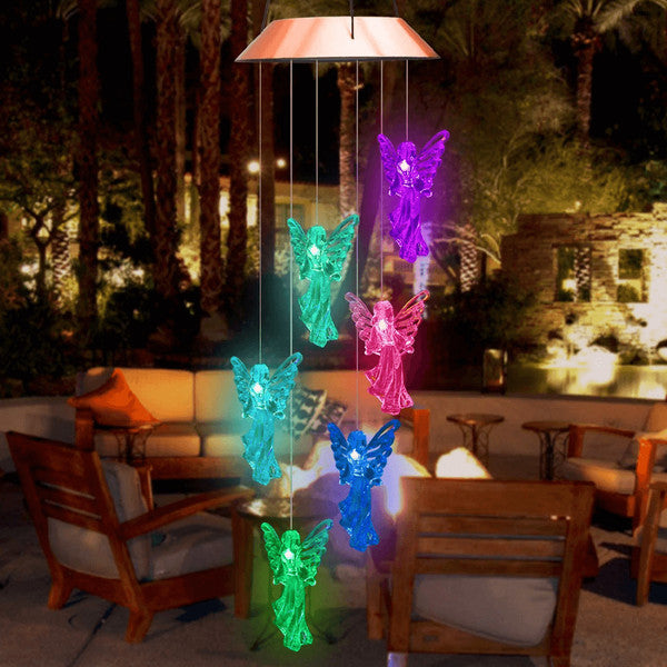 Guardian Angel Wind Chime Solar Light