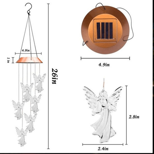 Guardian Angel Wind Chime Solar Light
