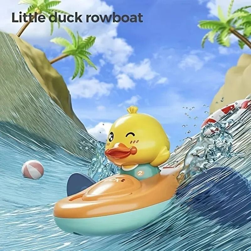 Duck Kayak Toy for Kids, Cute Little Yellow Duck Pool & Bathroom Toy
