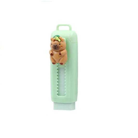 Capybara Erasers Set Cartoon Design, Retractable Eraser for Drawing Exams, Kids Students Back to School Stationery Fun