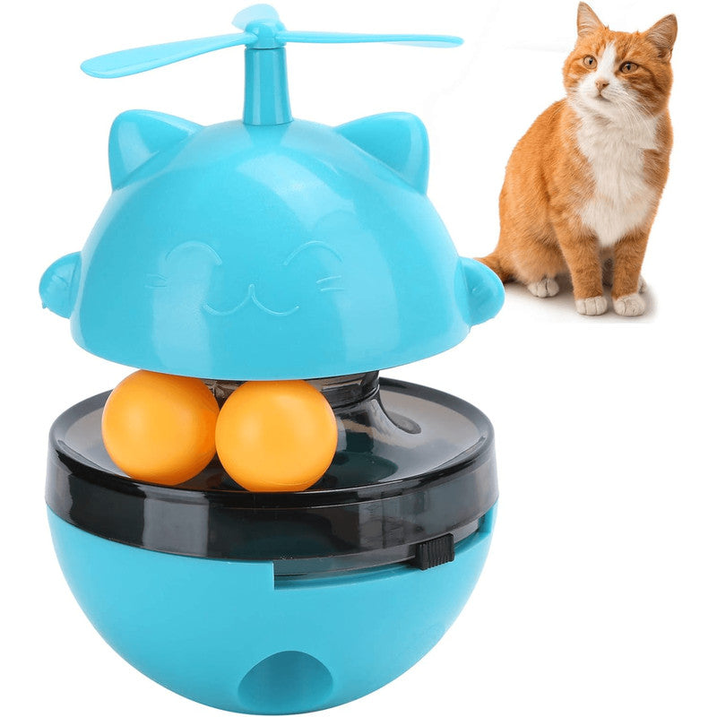 Cat Toy Automatic Interactive Cat Laser Toy with USB Rechargeable Ball Feather, Indoor Exercise Chasing Toy